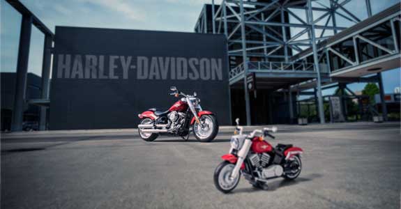 Harley Davidson motorcycle made of Legos